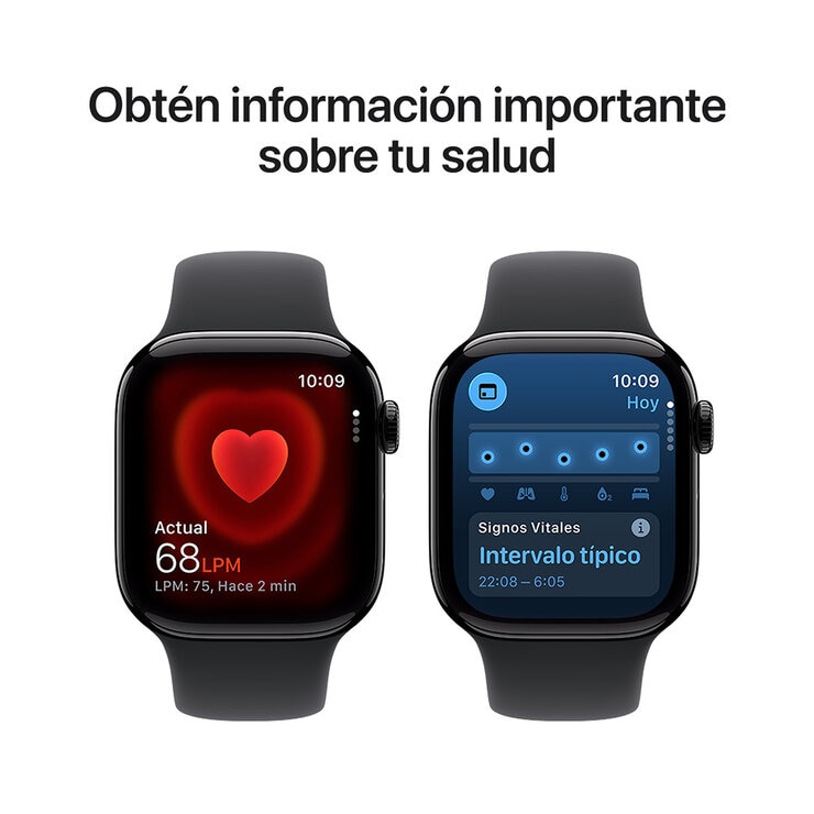 Apple Watch Series 11 (GPS) 42mm Aluminio Negro Azabache + Correa Deportiva Negra - Talla S/M