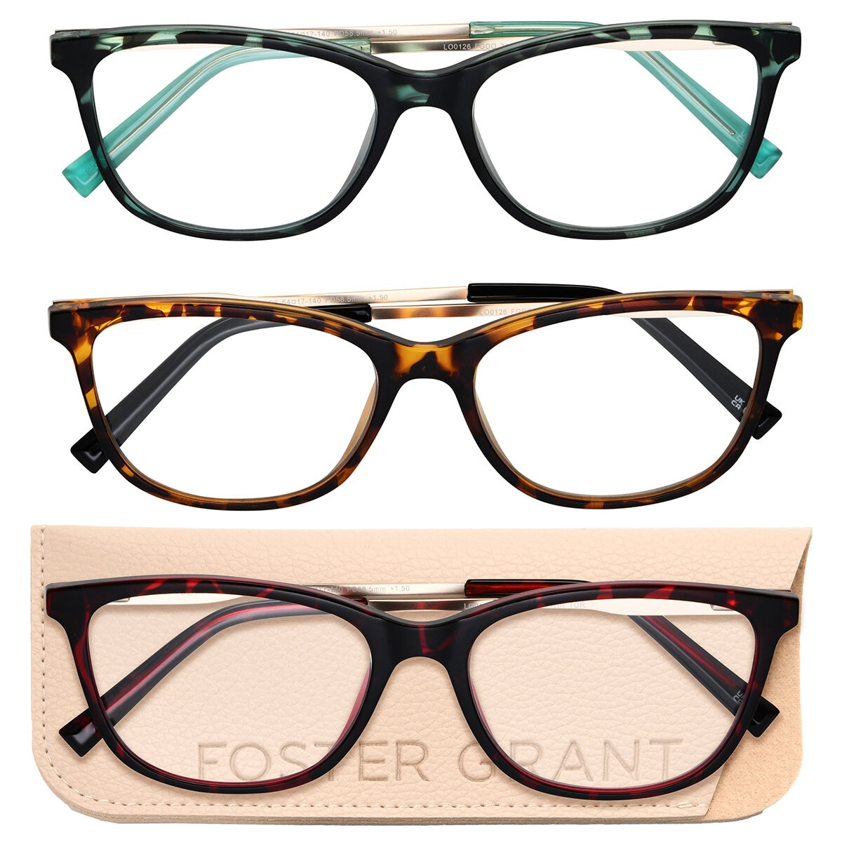 Foster Grant, Lentes de lectura, Dioptría +3.00 para Dama Foster Grant, Lentes de lectura, Dioptría +3.00 para Dama