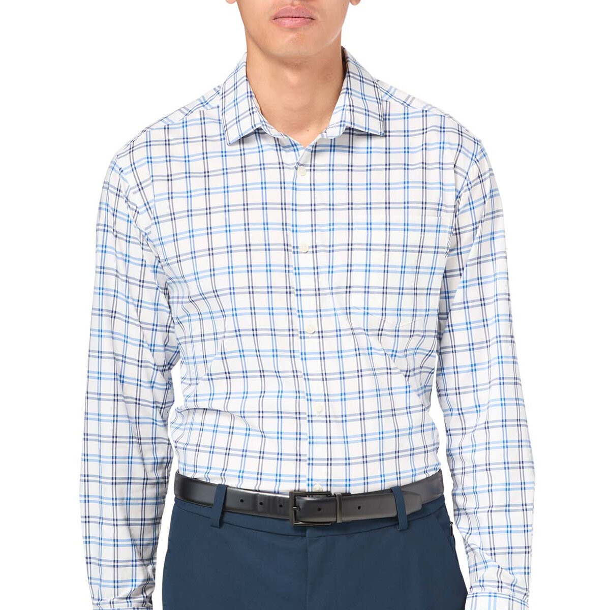 Kirkland Signature Camisa para Caballero Azul Manga 15-15.5 Cuello 34/34