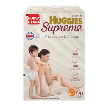 Huggies Supreme Platino Pañales Etapa 7 Unisex 120 pzas