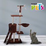 Fancy Pets Mueble para Gato con Escalera, Casa, Hamaca, Juguete y Postes Rascador 140 cm