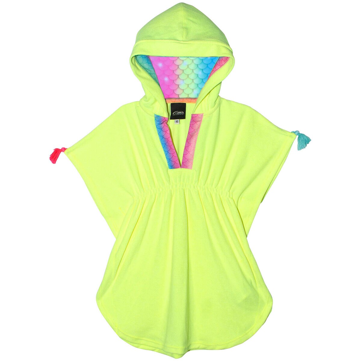 Skysoul, Bata de Toalla Color Amarillo Neón para Niña, Va...