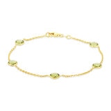 Pulsera de Peridoto, Oro de 14K Pulsera de Peridoto, Oro de 14K