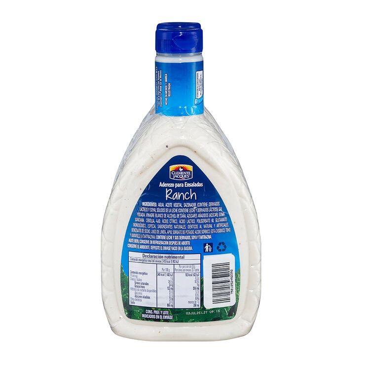 Clemente Jacques Aderezo Ranch 2 pzs de 710 ml