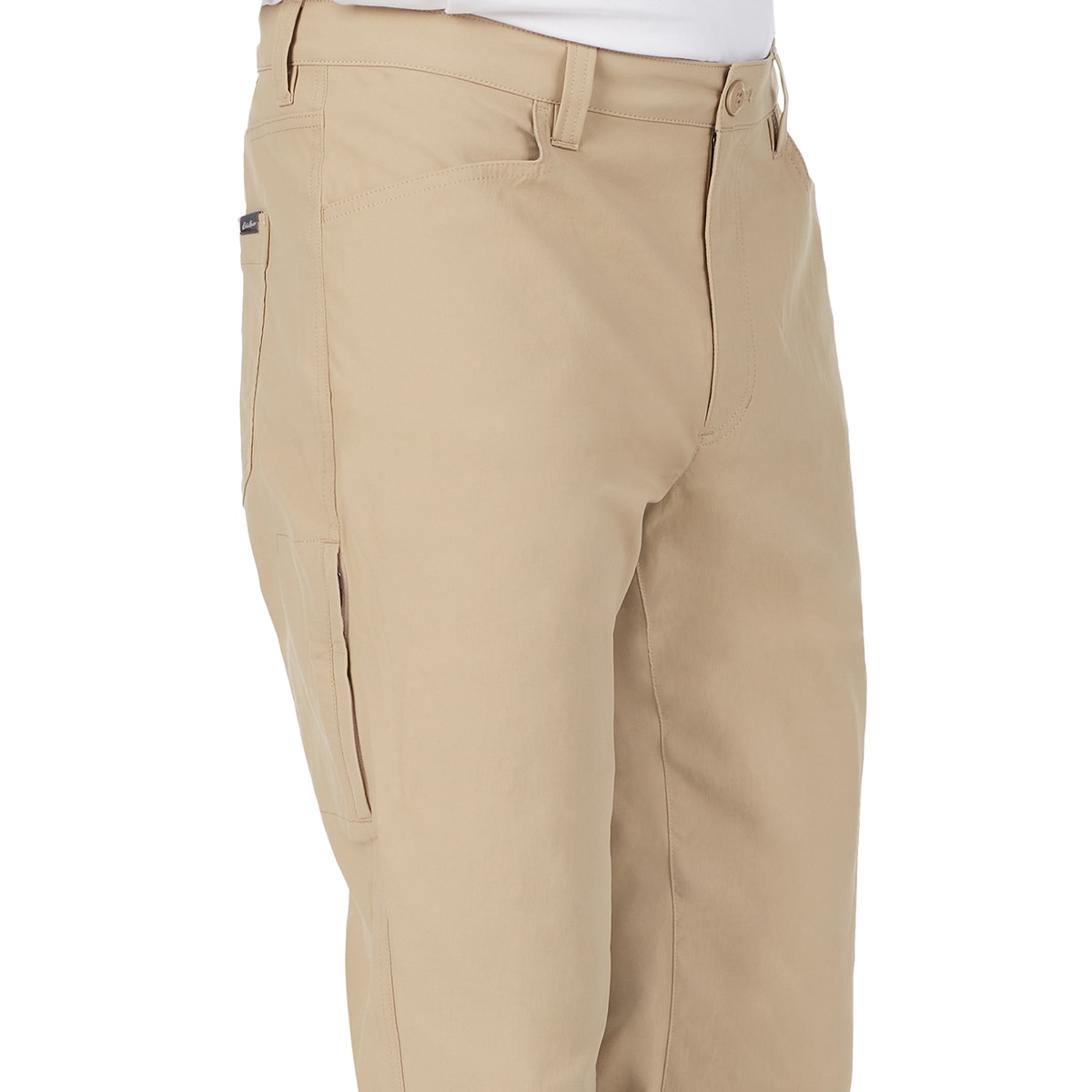 Pull Eddie Bauer Grand Longueur En Coton Vert Kaki Taille L - Col Boutonné, Occasion Très Bon état, Style Vintage