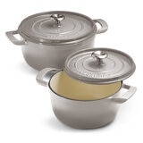 Tramontina 2 Ollas de Hierro Fundido Estilo Horno Holandés, Gris