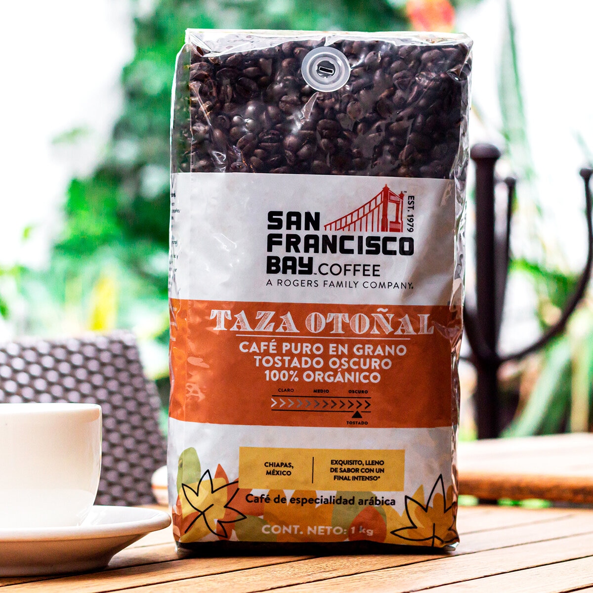 San Francisco Bay Coffee Café en Grano Orgánico Taza Otoñal 1 Kg