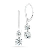 1.40ctw, Aretes de Diamantes, Corte Redondo, Oro Blanco de 14Kt