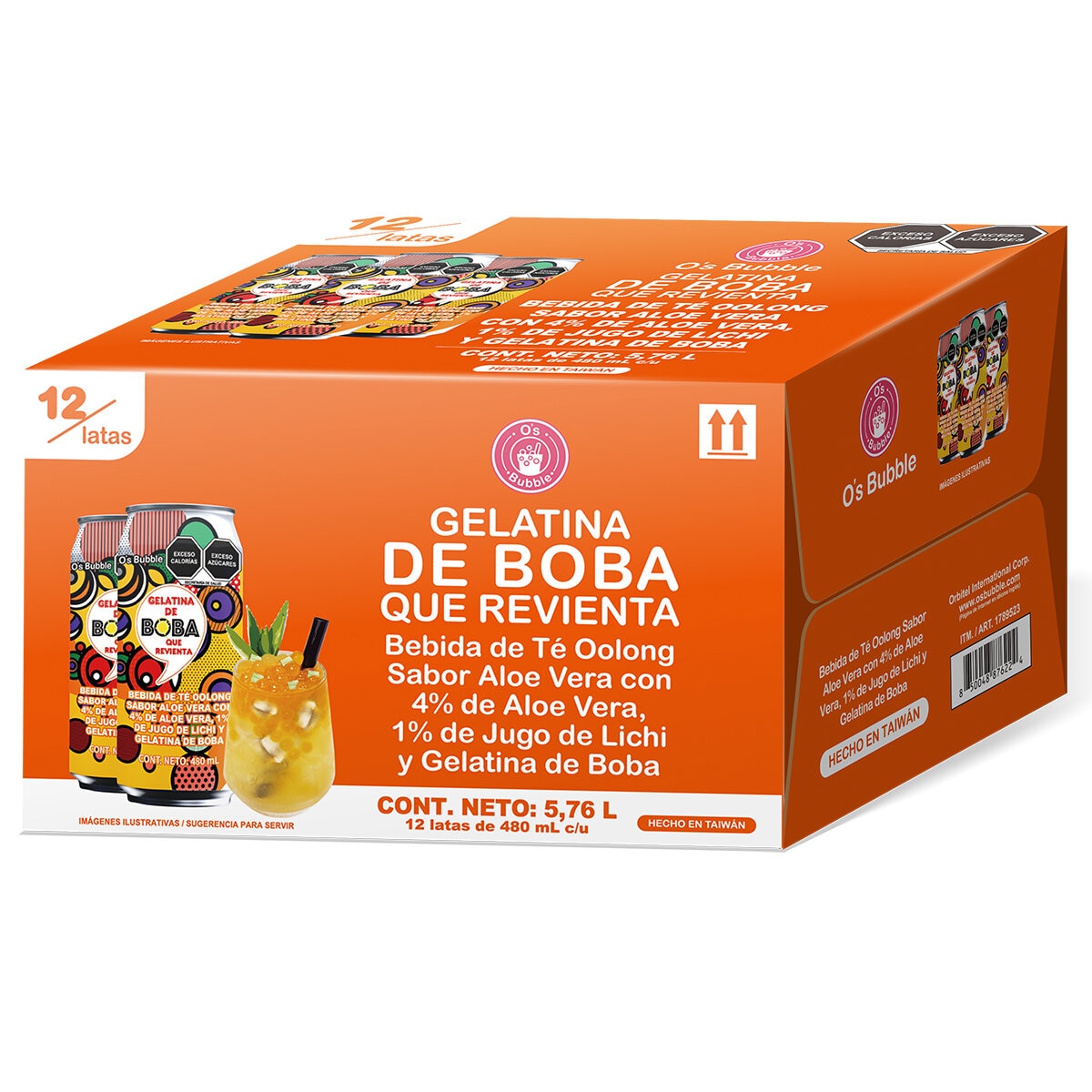 O's Bubble Bebida de Té Oolong 12 pzas de 480 ml O's Bubble Bebida de Té Oolong 12 pzas de 480 ml