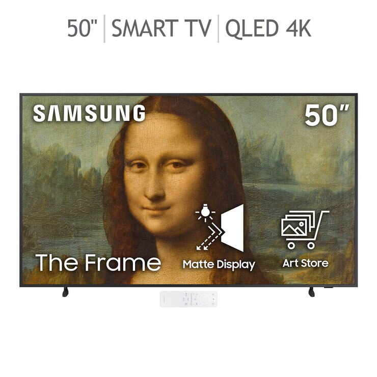 Samsung Pantalla 50" QLED The Frame 4K UHD Smart TV + Marco blanco