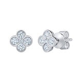 Aretes de Diamantes 0.50ctw, Oro Blanco 14K