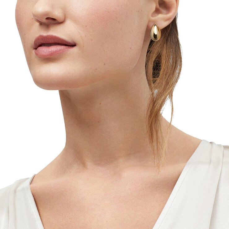 Aretes de Gota de Agua, Oro Amarillo 14K Aretes de Gota de Agua, Oro Amarillo 14K