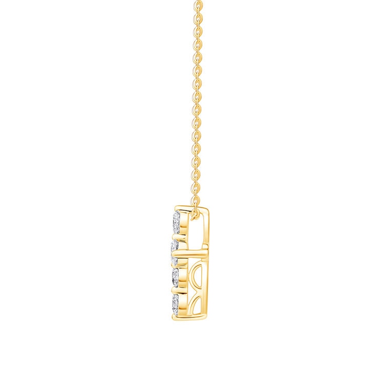 Collar con Dije de Cruz, Oro de 14 K, 0.50 CT
