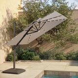 Seasons Sentry, Sombrilla Cuadrada de 3.05m con Luz Led, Griz