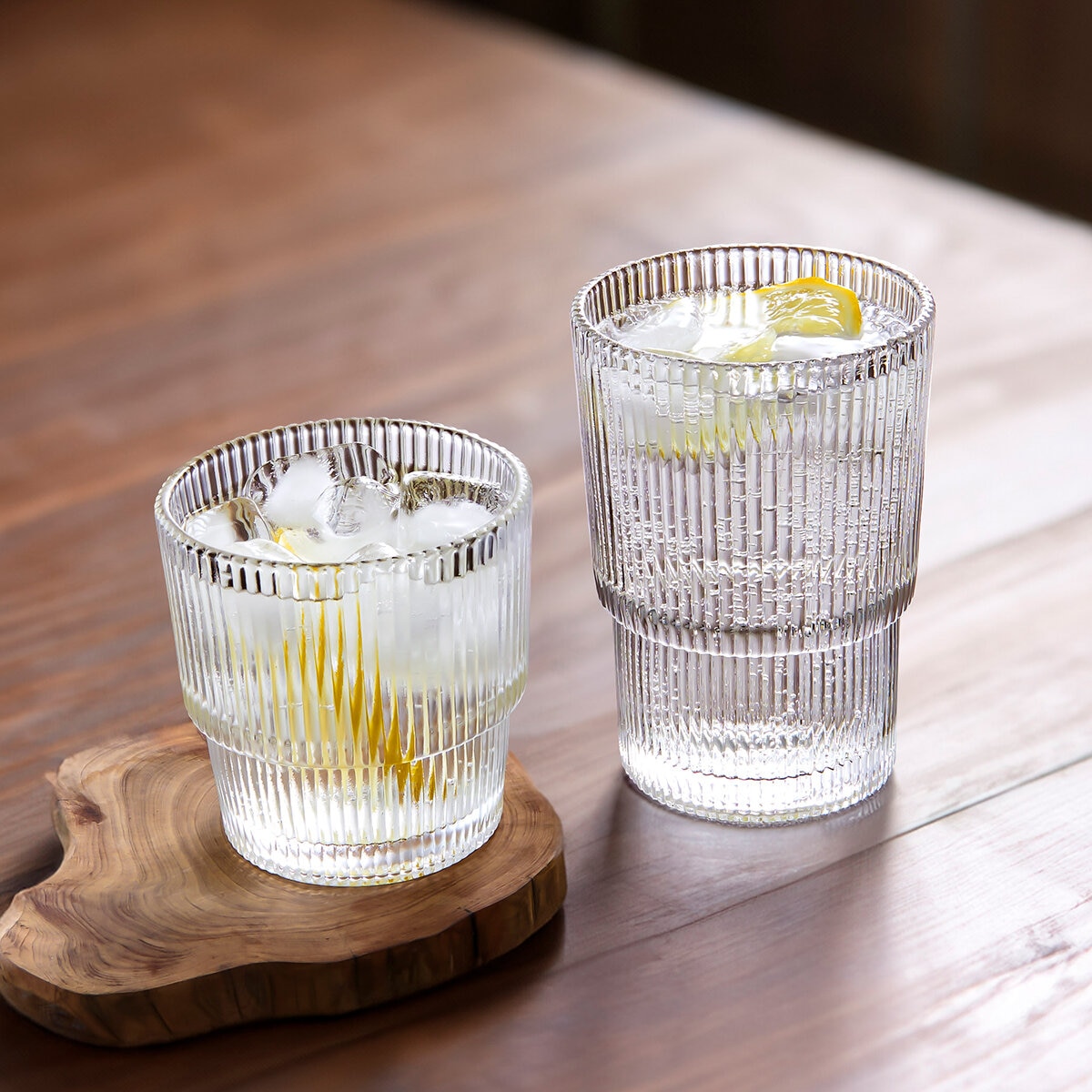 King Crystal Juego de Vasos de Cristal Apilables Chicos y Grandes, 16 piezas