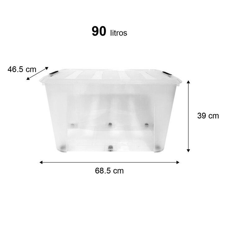 AG Box Set de 2 Cajas con Capacidad de 90L