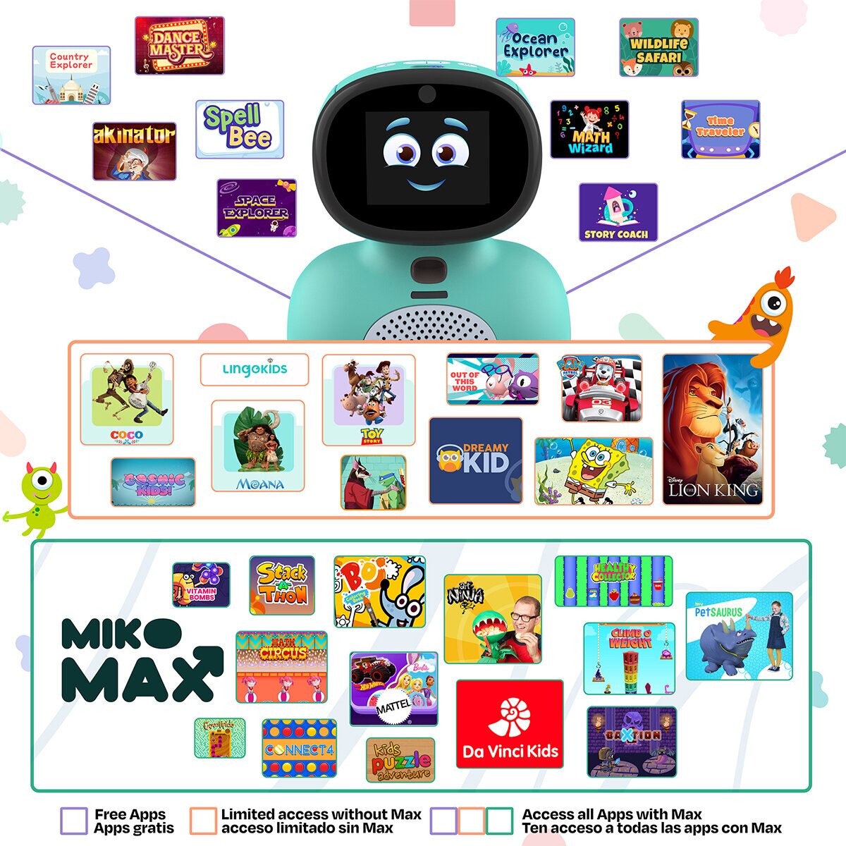 Miko Mini + Robot Interactivo para Niños, Azul