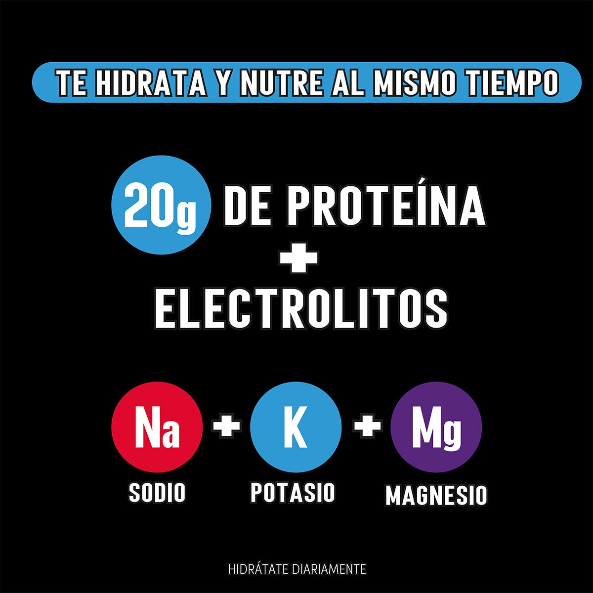 Hydrashot Bebida de Proteína + Electrólitos con 20 g de Proteína 18 / 600 ml