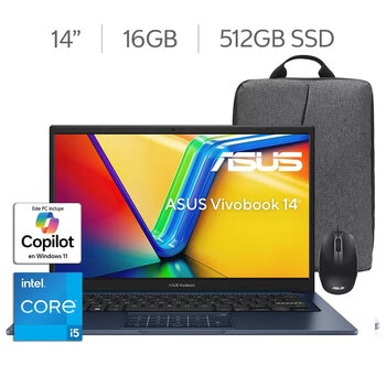 ASUS Vivobook 14 Laptop 14" Full HD Intel Core i5 16GB 512GB SSD ASUS Vivobook 14 Laptop 14" Full HD Intel Core i5 16GB 512GB SSD
