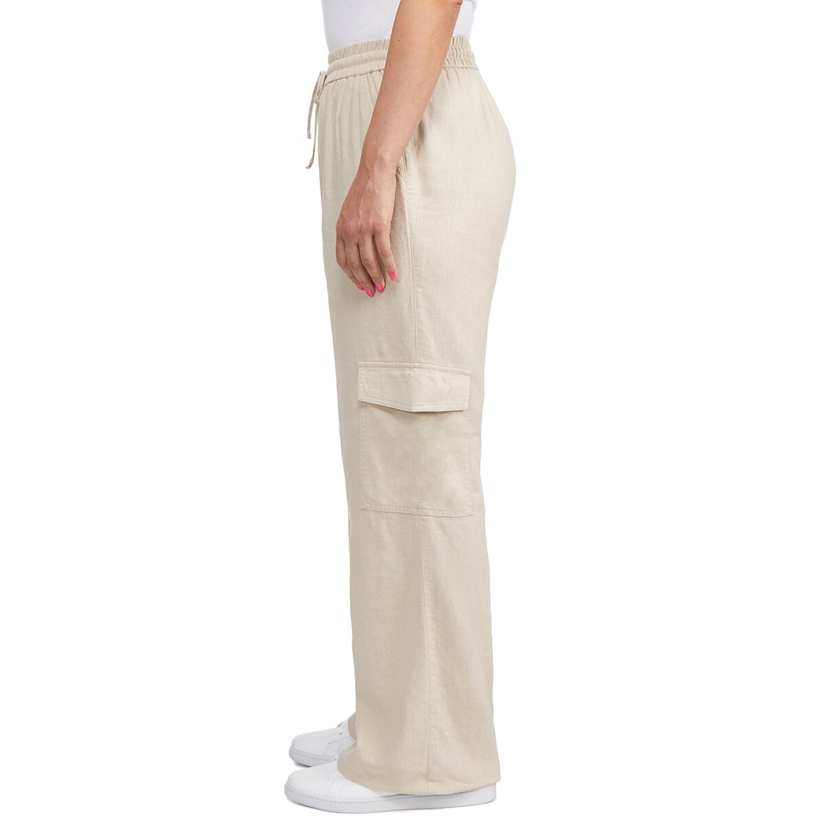 Chalc Industry Pantalones de Lino para Dama café grande