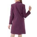 Shyla, Abrigo de Corte Clásico con Bolsas Estilizadas para Dama, Color Vino, Varias Tallas