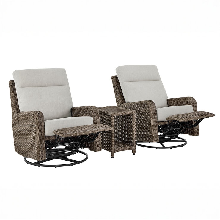Living Style, Elko Thomasville Set de Sillones Reclinables con Mesa Living Style, Elko Thomasville Set de Sillones Reclinables con Mesa