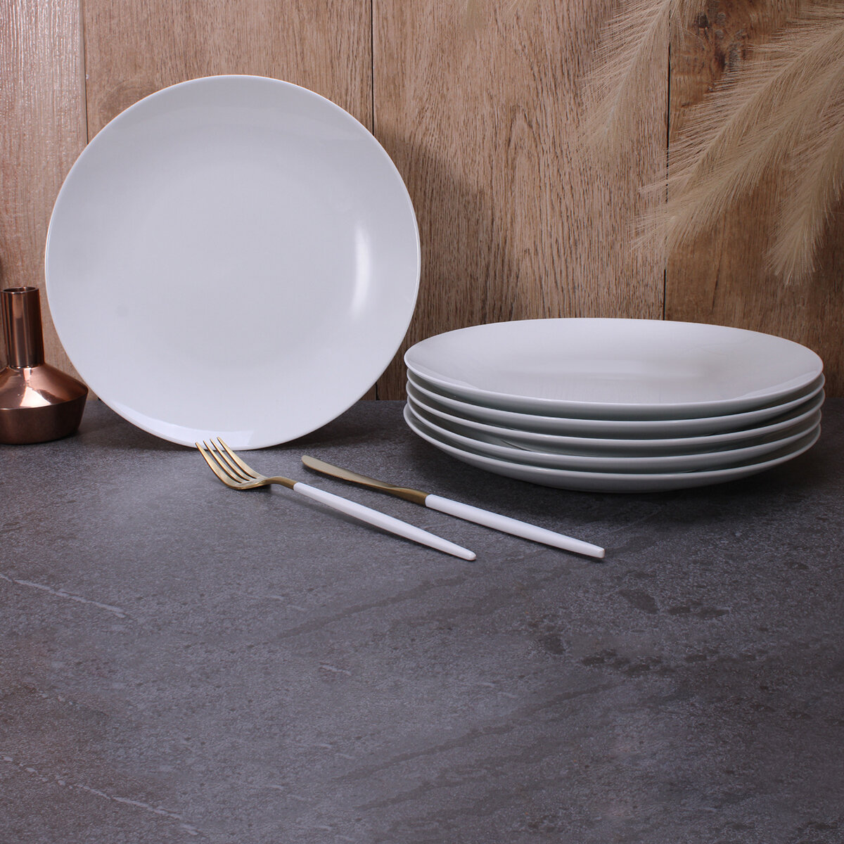 Crown Baccara Juego de 6 Platos de Porcelana