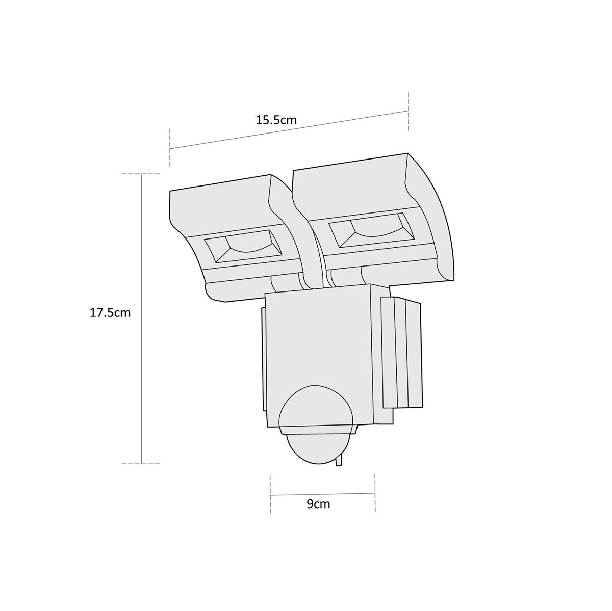 Estevez, Lámpara de Seguridad con 2 Reflectores LED y Sensor