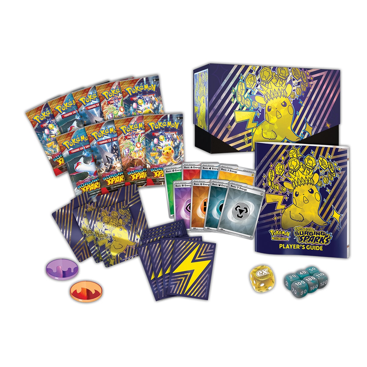Pokémon Scarlet & Violet: Surging Sparks Pokémon Elite Trainer Box + Booster Box - Juego de Cartas en Inglés