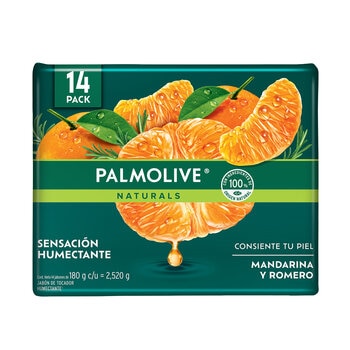 Palmolive Naturals Mandarina y Romero 14 pz de 180 gr