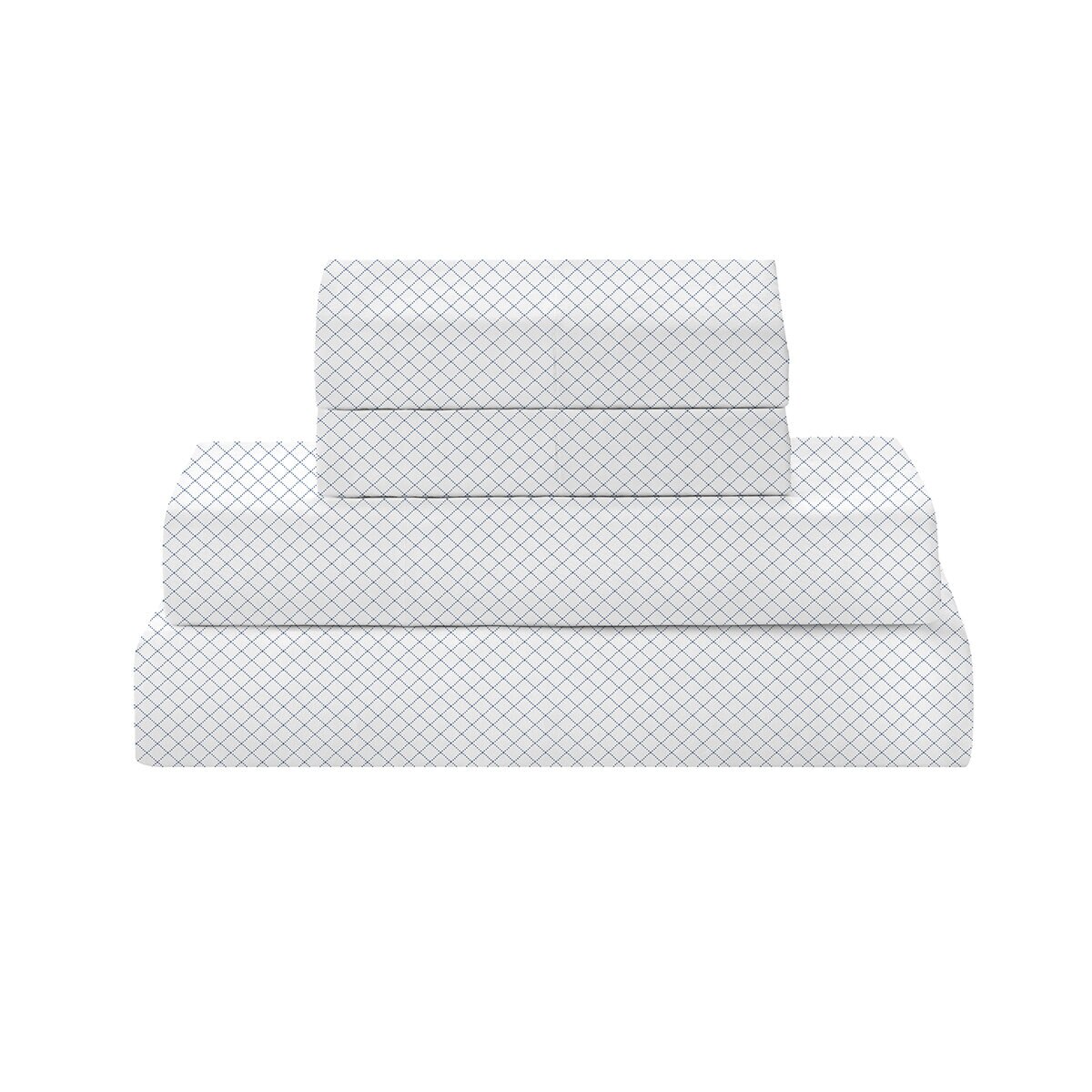 Juego de Sábanas Tamaño King 6 Piezas, Clover Chain Blue