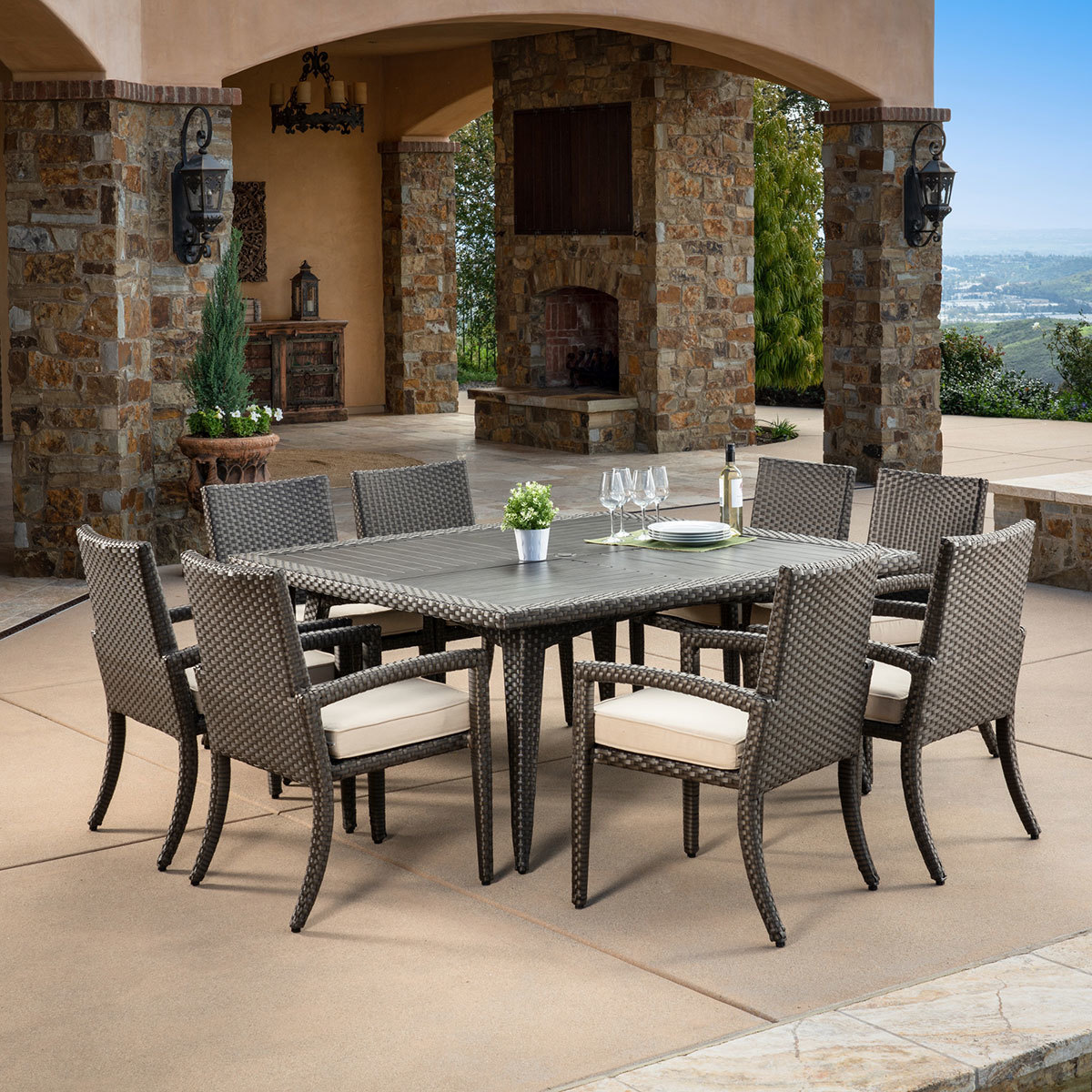 Sidney Comedor de Patio de 9 Piezas Mission Hills Costco México