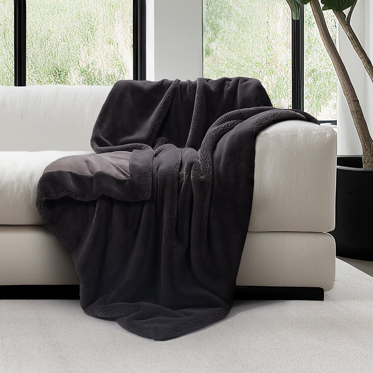 Mon Chateau, Frazada Ultra Suave, Negro