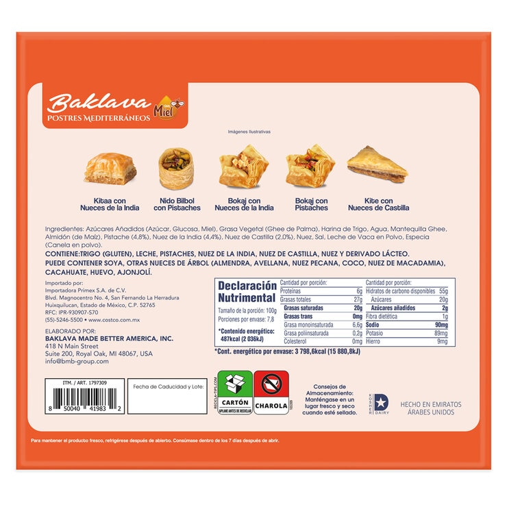 Baklava Postres Mediterráneos 780 g
