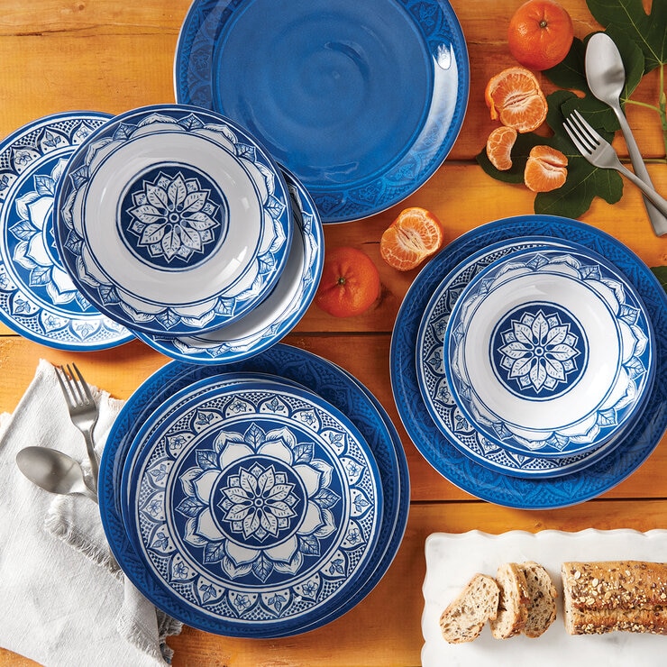 Vajilla de Melamina de 12 piezas, Azul