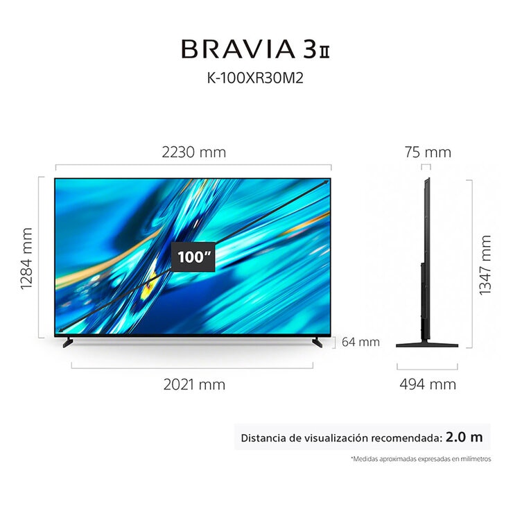 Sony Pantalla 100" BRAVIA 3 II 4K Smart TV Sony Pantalla 100" BRAVIA 3 II 4K Smart TV
