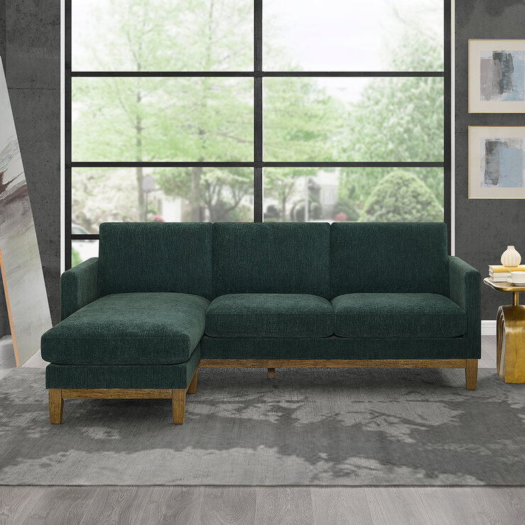 Henredon, Sofá Reversible De Tela Estilo Chaise