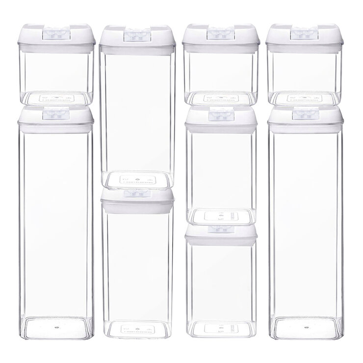 AG, Set de 9 contenedores para cocina con tapa hermética, Tapa Color Blanco