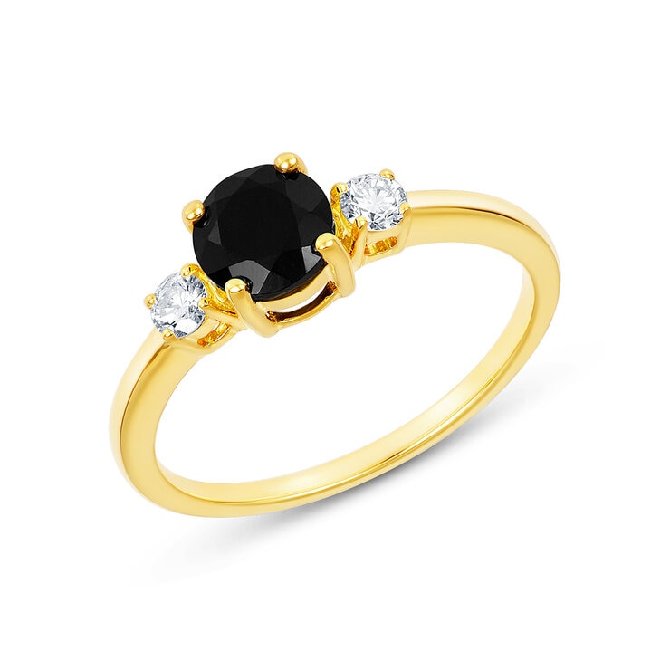 Anillo de Onix con Diamantes 0.15ctw, Oro Amarillo 14K