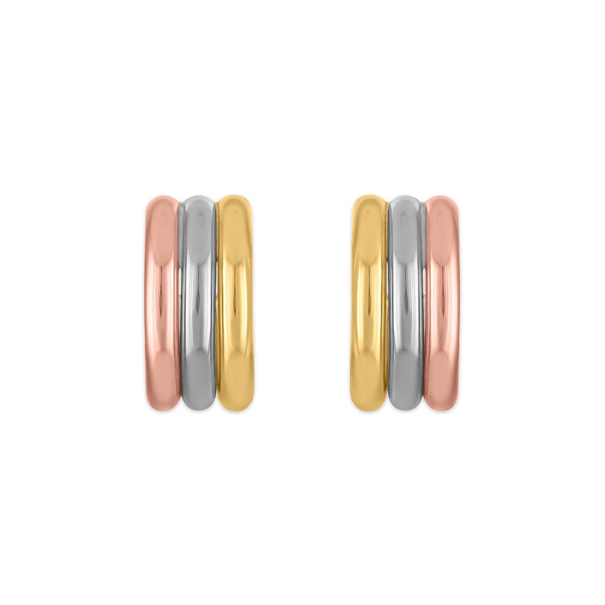 Arracadas de Oro, 3 Tonos 14K Arracadas de Oro, 3 Tonos 14K