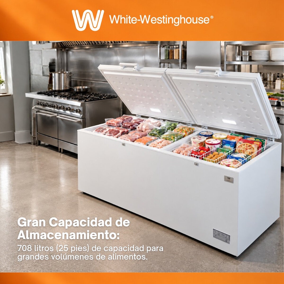 White-Westinghouse Congelador Horizontal 25' White-Westinghouse Congelador Horizontal 25'