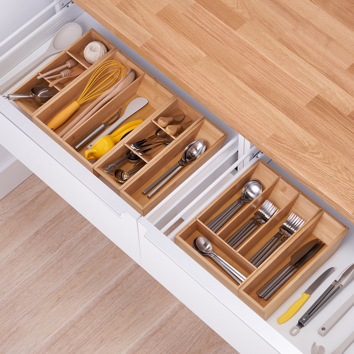 Trinity Juego Organizador de Cajones de Bambú con Divisores, 6 piezas