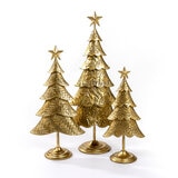 Árboles de Navidad de Metal 3 Piezas, Dorados