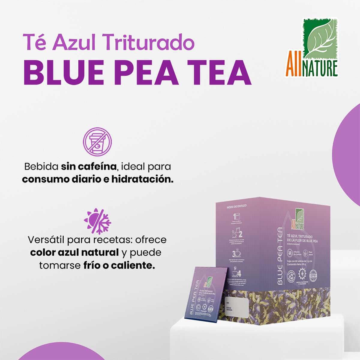 All Nature Blue Pea Tea 60 Sobres