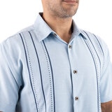 Cancumisa Camisa para Caballero Azul con rayas Mediana
