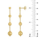 Aretes, Colgantes de Cuentas, Oro Amarillo 14K Aretes, Colgantes de Cuentas, Oro Amarillo 14K