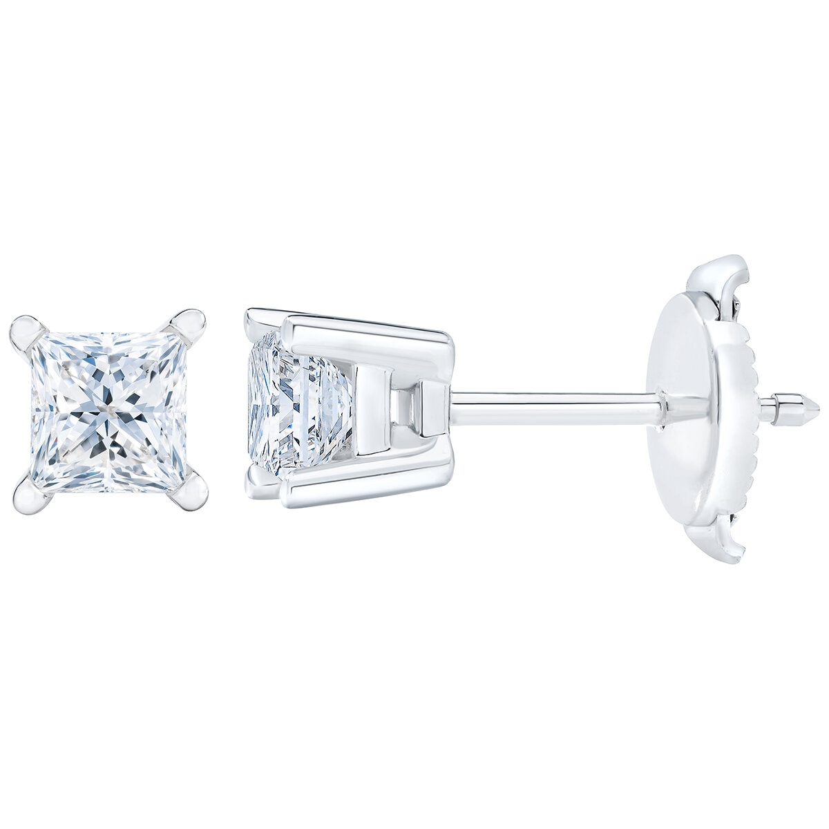 Aretes de Diamantes .73CTW, Oro Blanco 14K