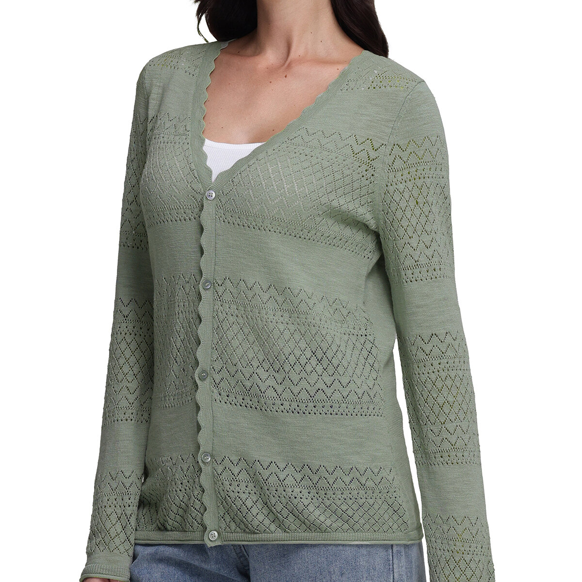 Frye Suéter para Dama Verde Extra Chica