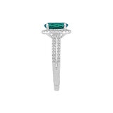 Anillo de Esmeralda Creada con Diamantes, 0.33ctw, Oro Blanco 14K
