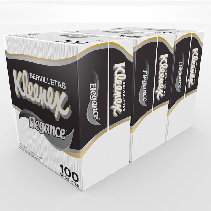 Kleenex Elegance Servilletas 3 paquetes de 100 pzas